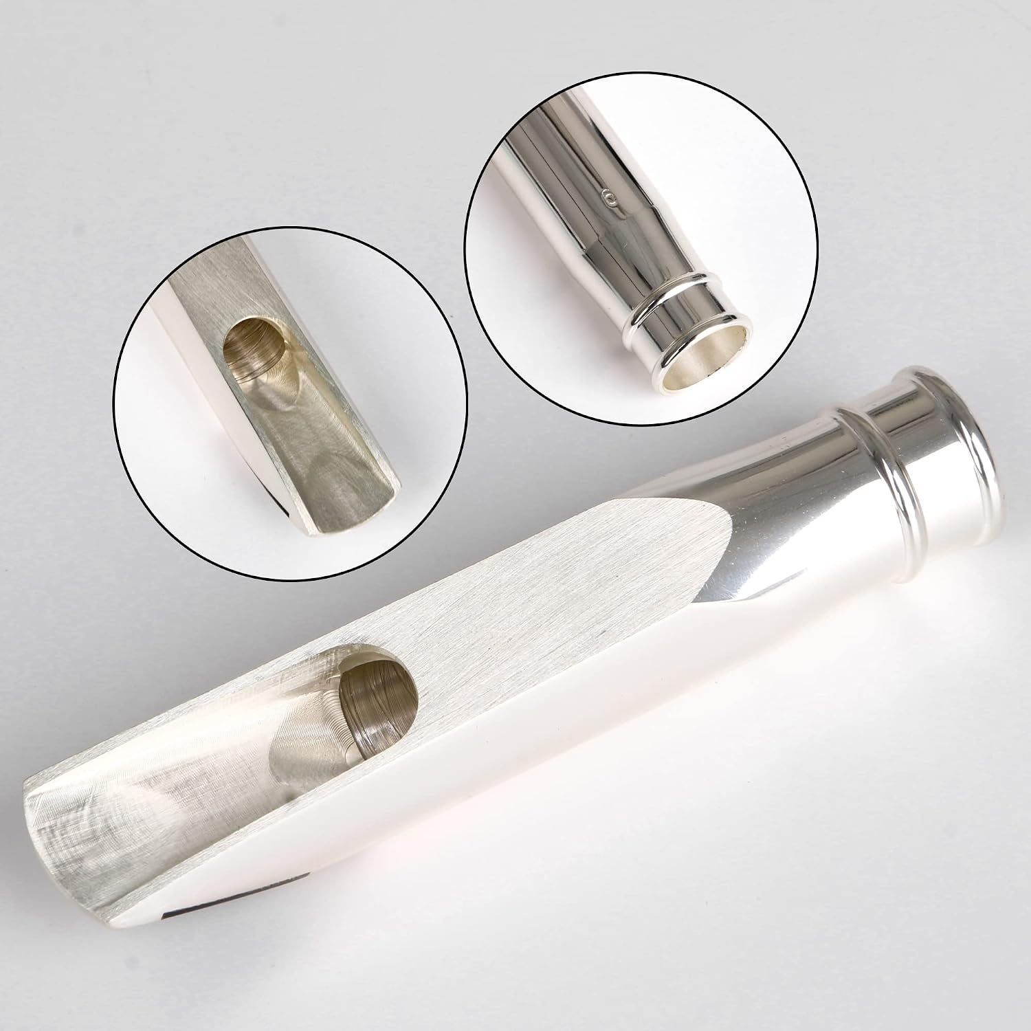 Yibuy Jazz Tenor Saxophone Mouthpiece Set Silver 6# Saxophone Replacement Parts