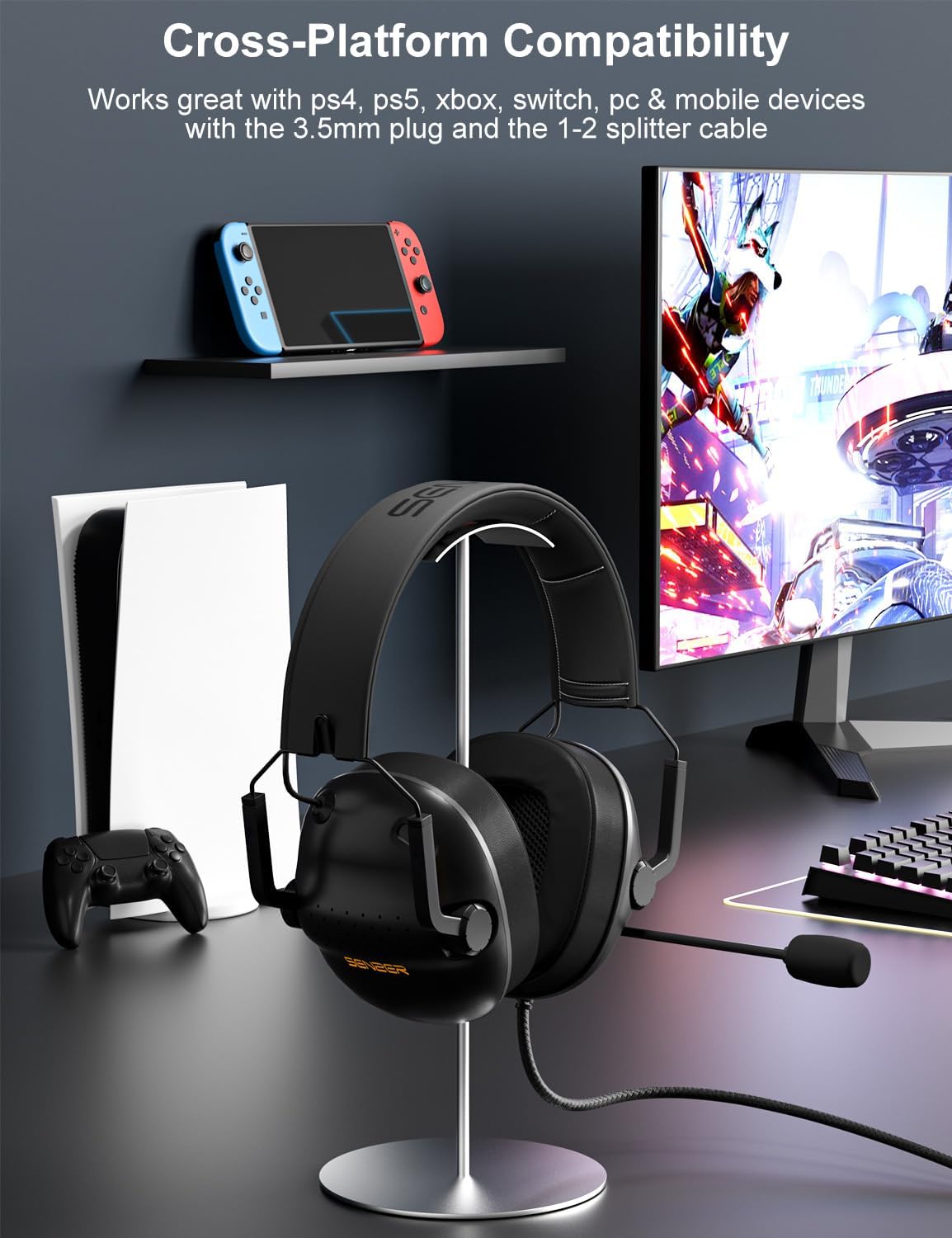 SENZER SG500 Gaming Headset with Noise Cancelling Microphone Black