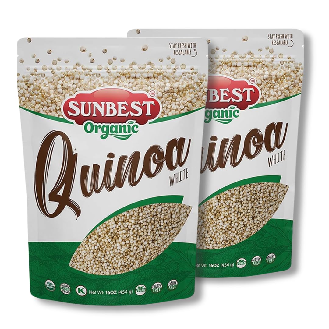 Sunbest Natural Organic Brown Sesame Seeds 32 oz.(2 lb) - USDA Organic, Non-GMO, Vegan, Gluten-free, Kosher - Fresh & Nutrient-Rich Snack, Topping, Baking - 2-Pack 16 oz