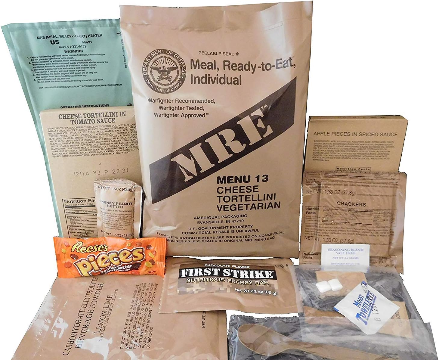 MREs (Meals Ready-to-Eat) Genuine U.S. Military Surplus (1 Pack) Assorted Flavor | Ready-to-Eat Shelf-Stable Meal | Genuine Military Surplus | Long