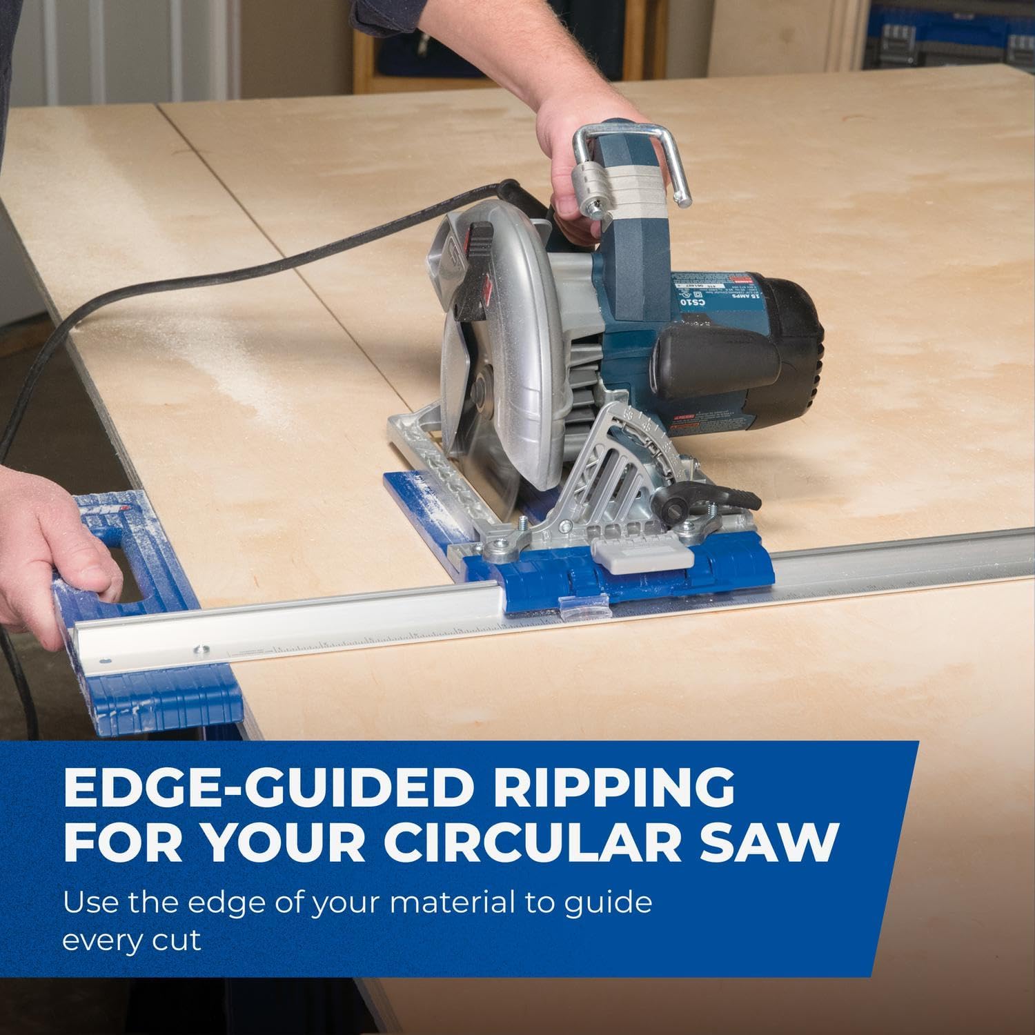 Kreg KMA2685 Rip-Cut Circular Saw Guide - Cutting Tool - Guide is Best for Regular (Side-Blade) Circular Saw - Ensure Compatibility Before Use - Woodworking Tools for Home Improvement