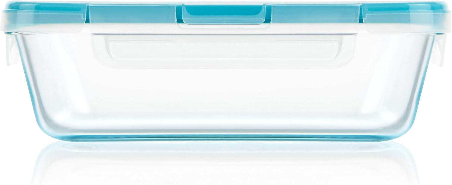 Snapware Snapware 6cup total solution rectangle food storage container glass, 9.3 Ounce (1112403) | Snapware glass container, 6‑cup size, BPA‑free lid, 4 locking tabs, microwave safe, freezer safe, dishwasher safe, 1112403