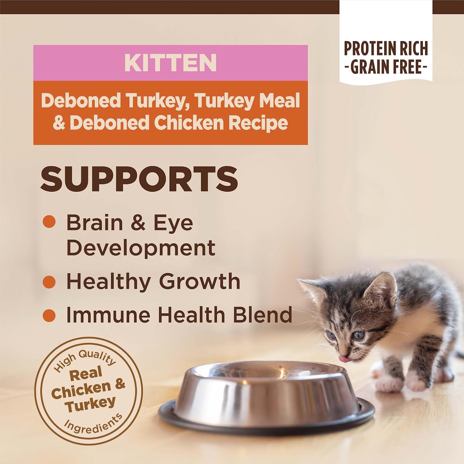 Wellness CORE+ Adult Dry Cat Food for Indoor Cats, Natural, Grain Free Kibble, Chicken, Turkey and Chicken Meal Recipe, 5 lb Bag