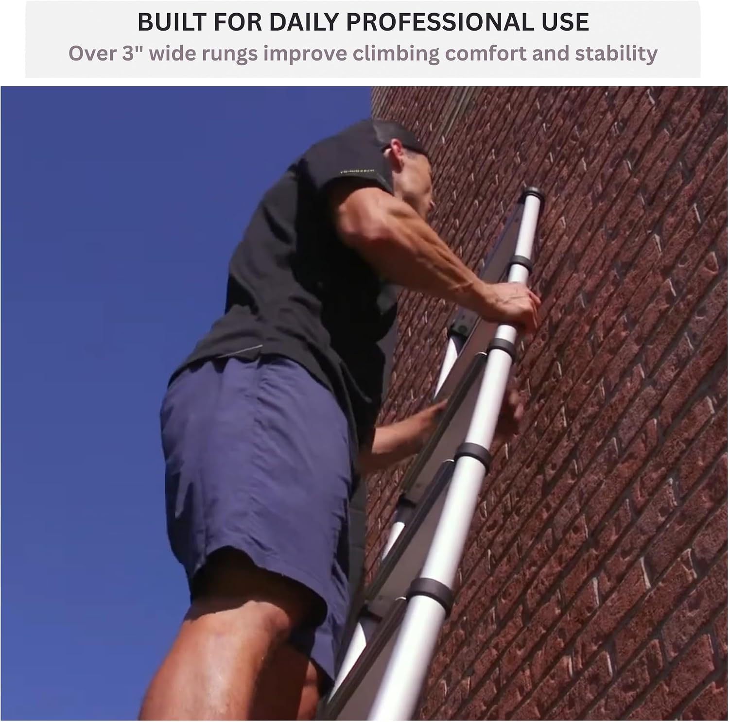 Telesteps 1600EP Pro Series Wide Step Telescoping Ladder – 12.5 ft Height