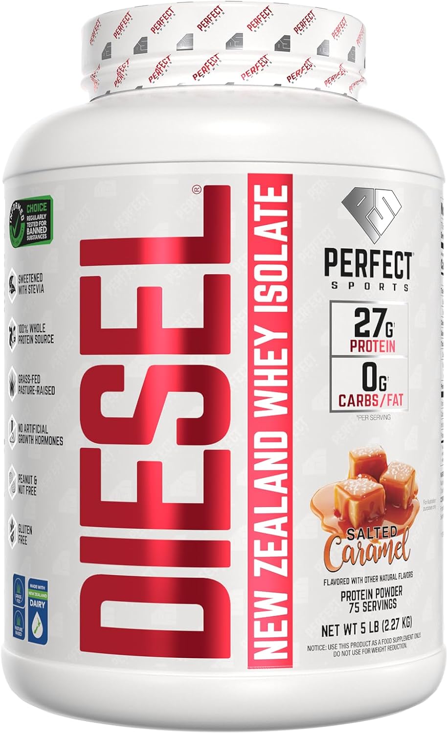 PERFECT SPORTS Diesel Whey Protein Isolate, Milk Chocolate, 2 lb