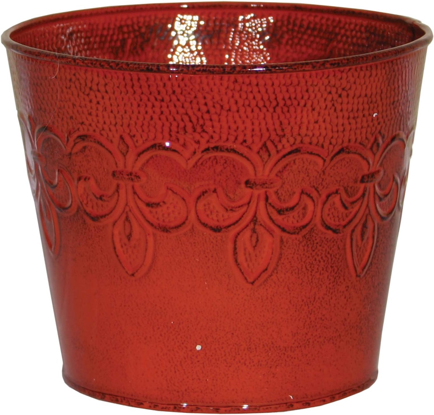 MPT01891 Fluer De Lis Series Metal Planter Flower Pot, 6", Color Tansy Green