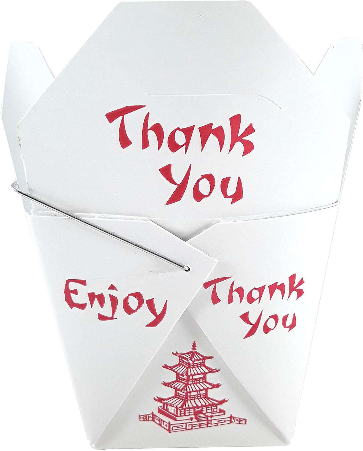 Pack of 15 Chinese Take Out Boxes PAGODA 8 oz / Half Pint Party Favor and Food Pail