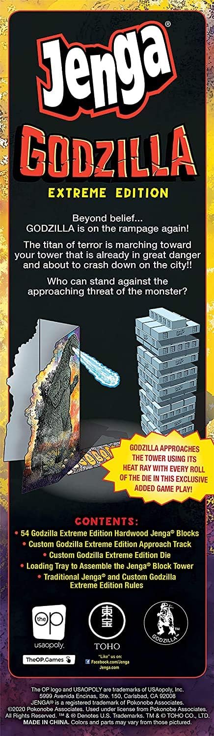 Jenga: Godzilla Extreme Edition | Based on Classic Monster Movie Franchise Godzilla | Collectible Jenga Game | Unique Gameplay Featuring Movable
