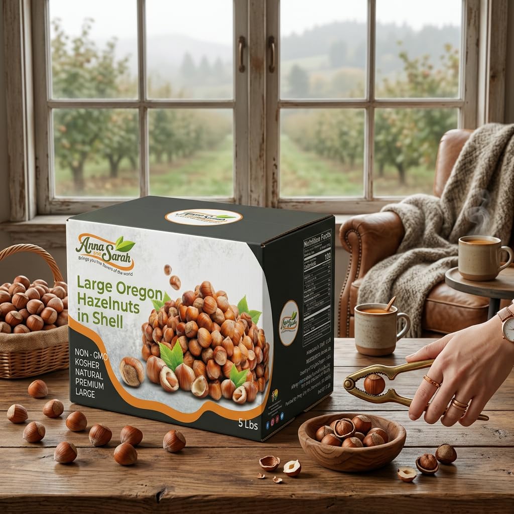 Anna and Sarah Large Oregon Hazelnuts in Shell in Box, 5 Lbs