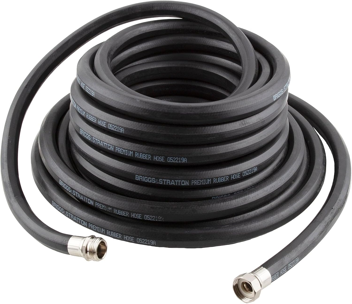 Briggs and Stratton 8BS75 75-Foot Premium Heavy-Duty Rubber Garden Hose, Brass