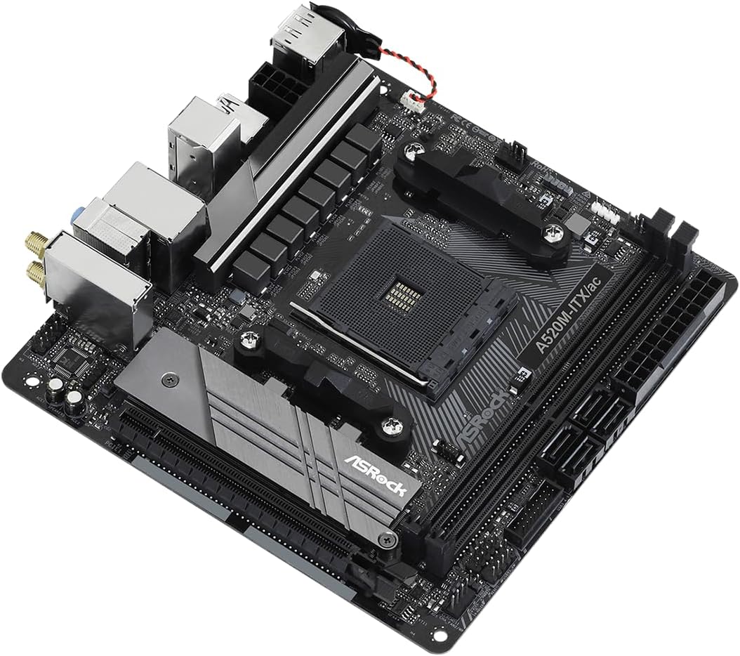 ASRock A520M-ITX/AC Supports 3rd Gen AMD AM4 Ryzen™ / Future AMD Ryzen™ Processors (3000 and 4000 Series Processors) Mini ITX Motherboard