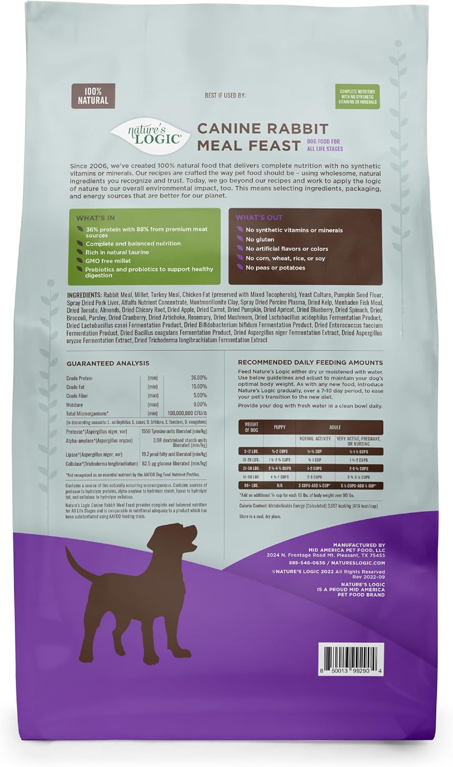 NATURE'S LOGIC Dry Dog Food - Beef Meal Feast Dry Kibble, 13 lb