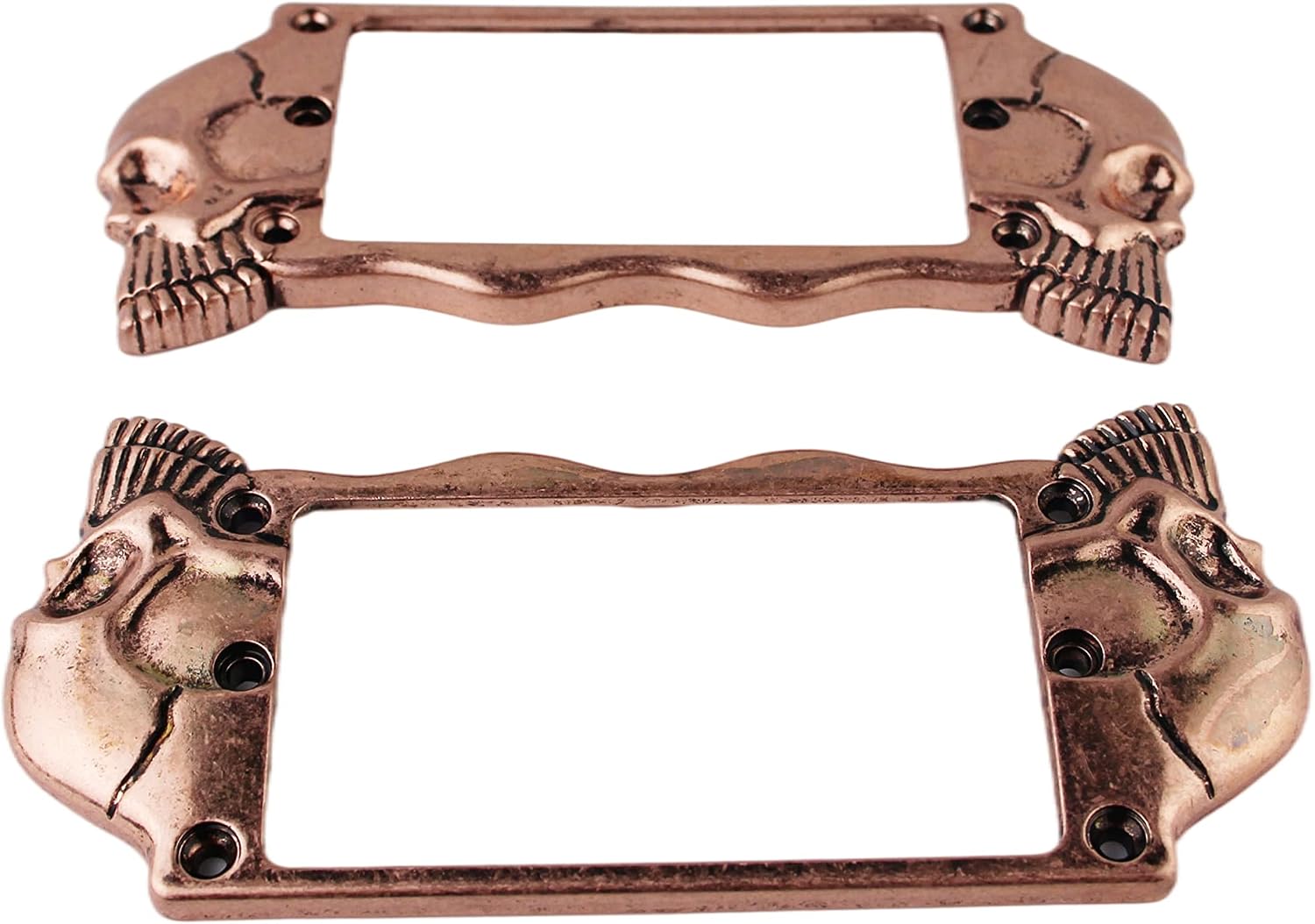 Guyker Flat Metal Humbucker Pickup Mounting Ring Set - Bridge Neck Pickups Cover Frame Replacement Part for Electric Guitar or Precision Bass(2PCS