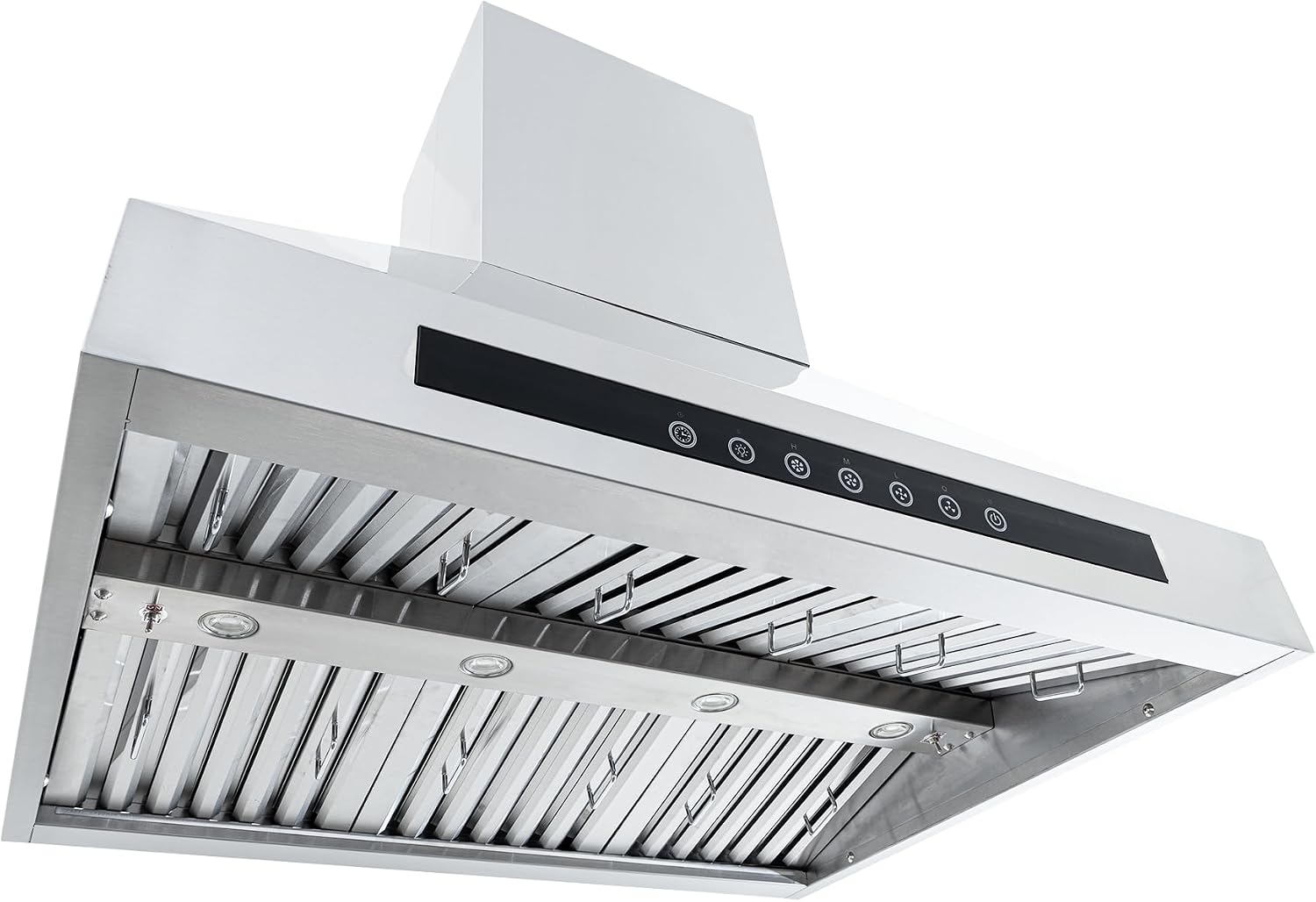 PROLINE 36-Inch Professional Island Range Hood, Ducted, 1200 CFM, Stainless Steel, LED Lights, LCD Touch Control, ULTRA-QUIET Blower Motor, 4 Speed