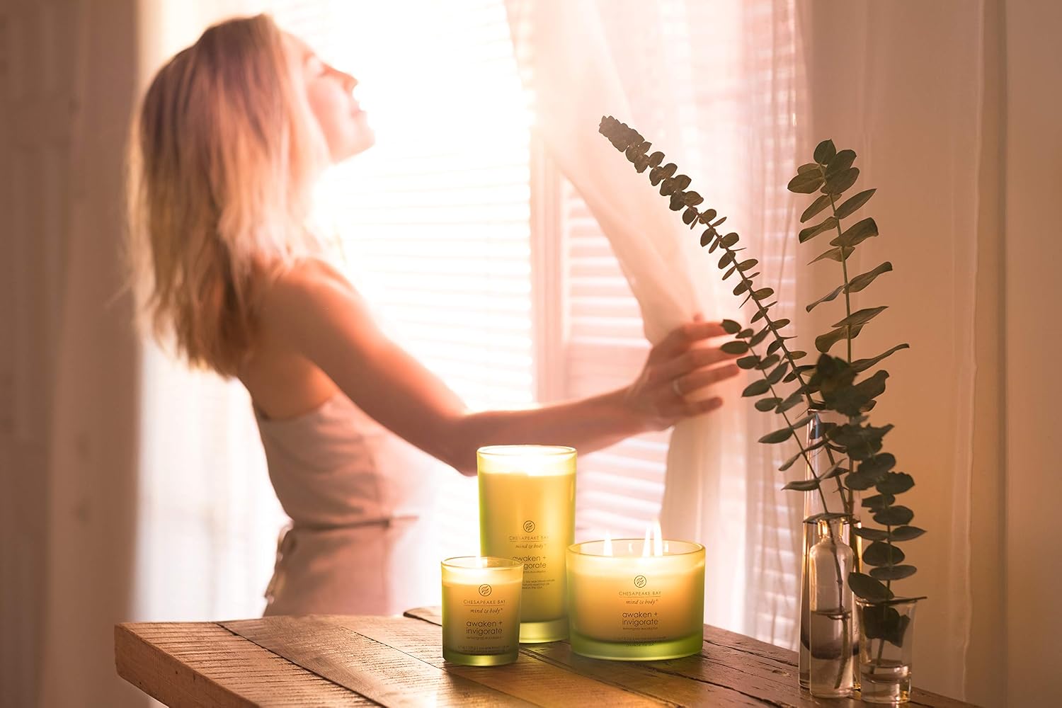 Chesapeake Bay Balance + Harmony Scented Candle Water Lily Pear Fragrance 50 Hours Burn Time Warm & Decorative Soy Wax Blend