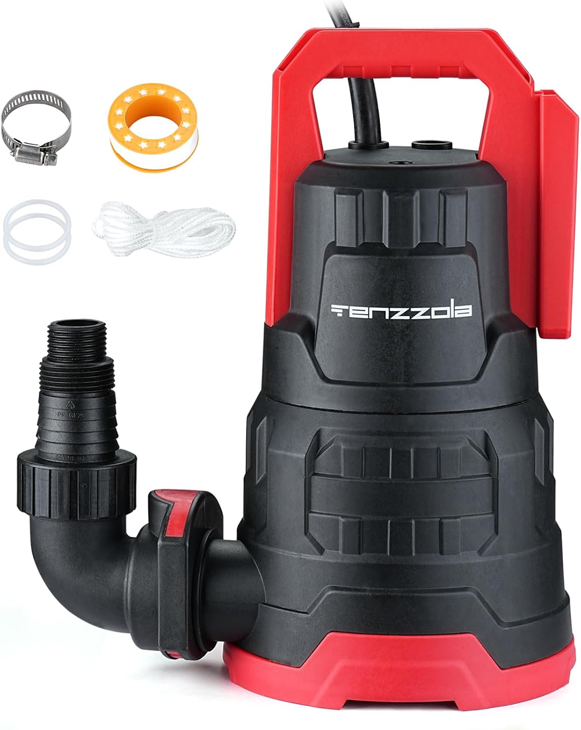 Sump Pump, 1/3 HP 1850GPH Automatic Submersible Utility Water Pump, Portable Electric Low Level Drain Water Removal Pump with Sensor Switch for Swimming Pool Basement Garden Pond Draining