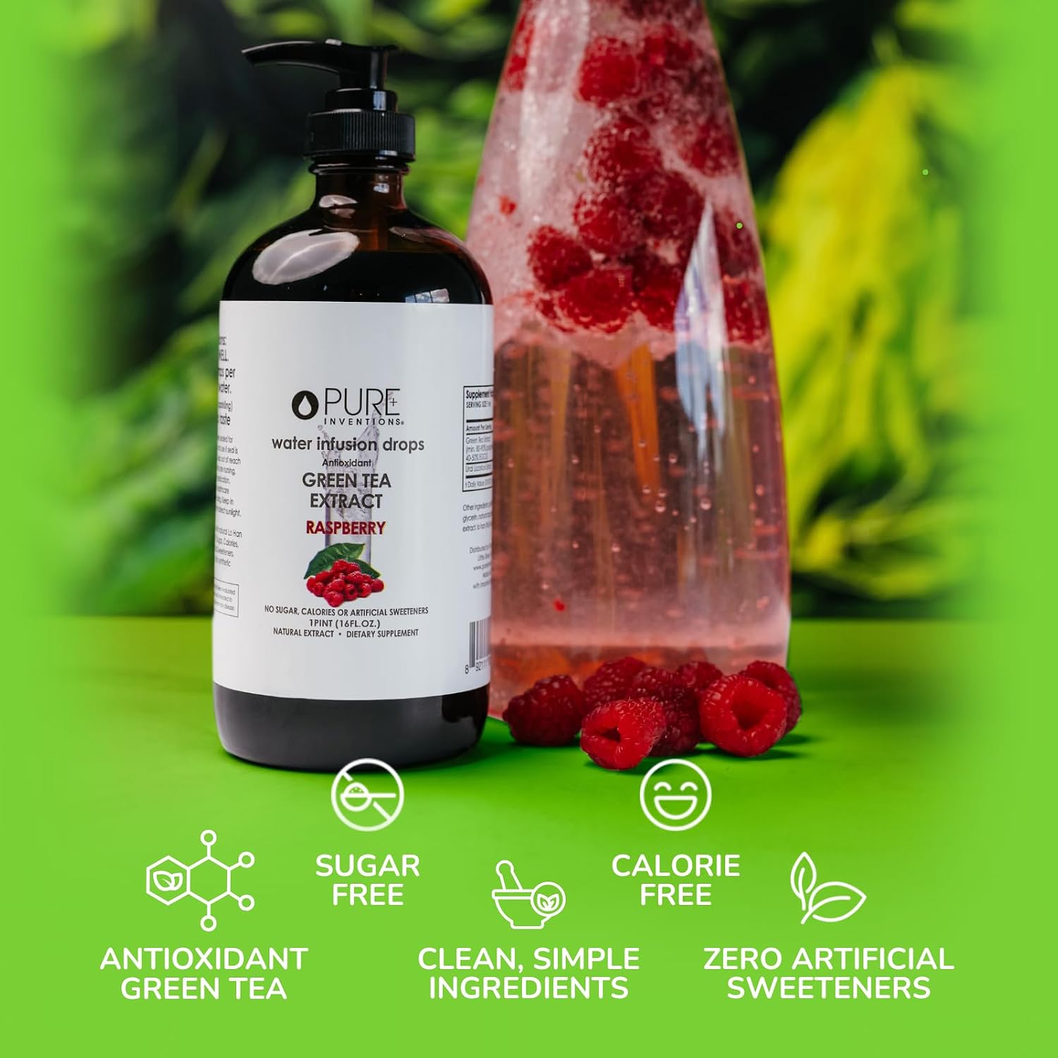 Pure Inventions Water Enhancer Drops - Refreshing and Delicious - Antioxidants, Electrolytes - No Sugar, Calories, or Artificial Sweeteners - Cranberry and Elderberry (60 Servings)