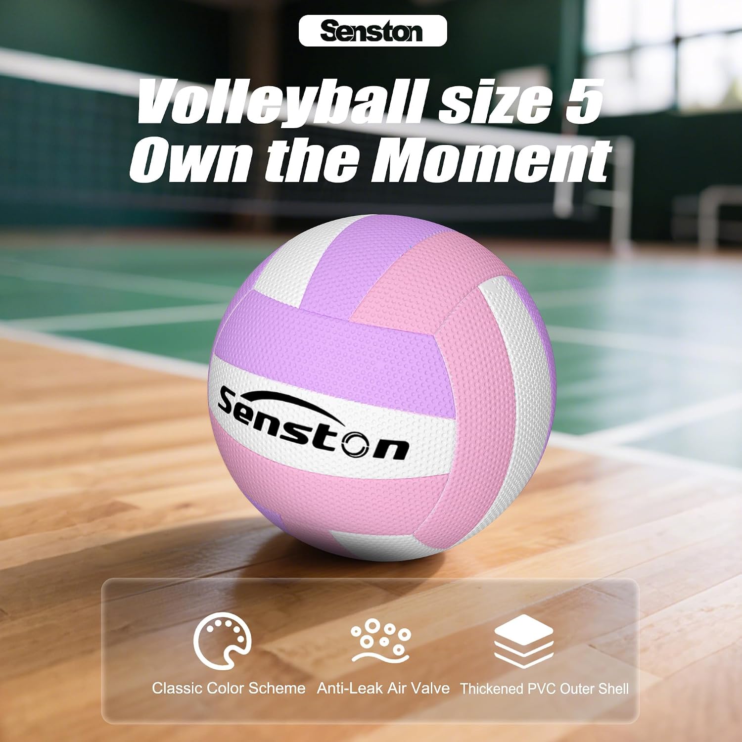 Senston Volleyball Official Size 5 Soft Waterproof for Indoor Outdoor Beach