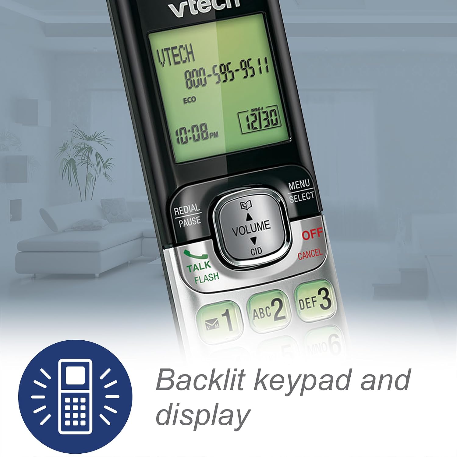 VTech CS6719-2 2-Handset Cordless Phone with Caller ID/Call Waiting, Handset Intercom & Backlit Display/Keypad, Silver