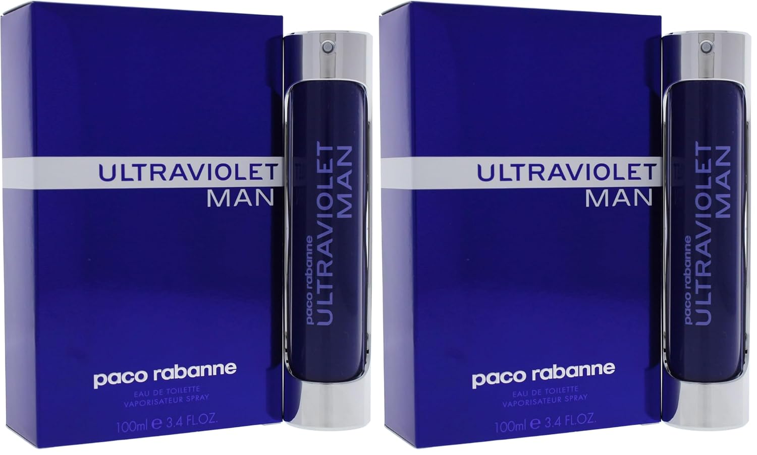 Paco Rabanne Ultraviolet Perfume For Men - Woody Oriental Fragrance - Opens With Notes Of Mint And Spicies - Blended With Amber And Vetiver - Long Lasting Scent - Eau De Toilette Spray - 3.4 Oz
