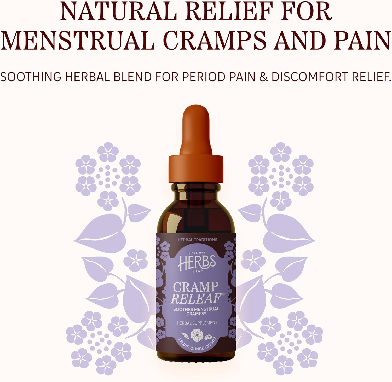 Herbs Etc. Cramp ReLeaf (Menstrual) Classic Liquid Extract - Cycle Support Supplement that Soothes Cramps - Black Haw
