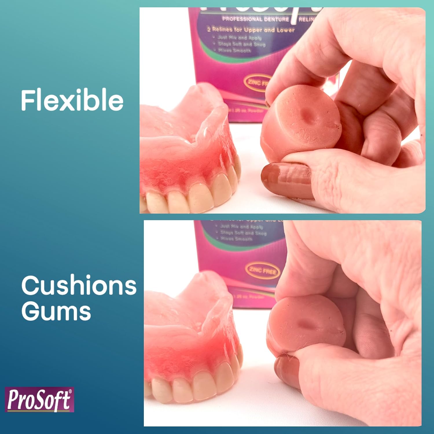 ProSoft Denture Reliner Kit, 3 Boxes (relines 6 Individual Denture Plates) | Zinc Free and Made in USA