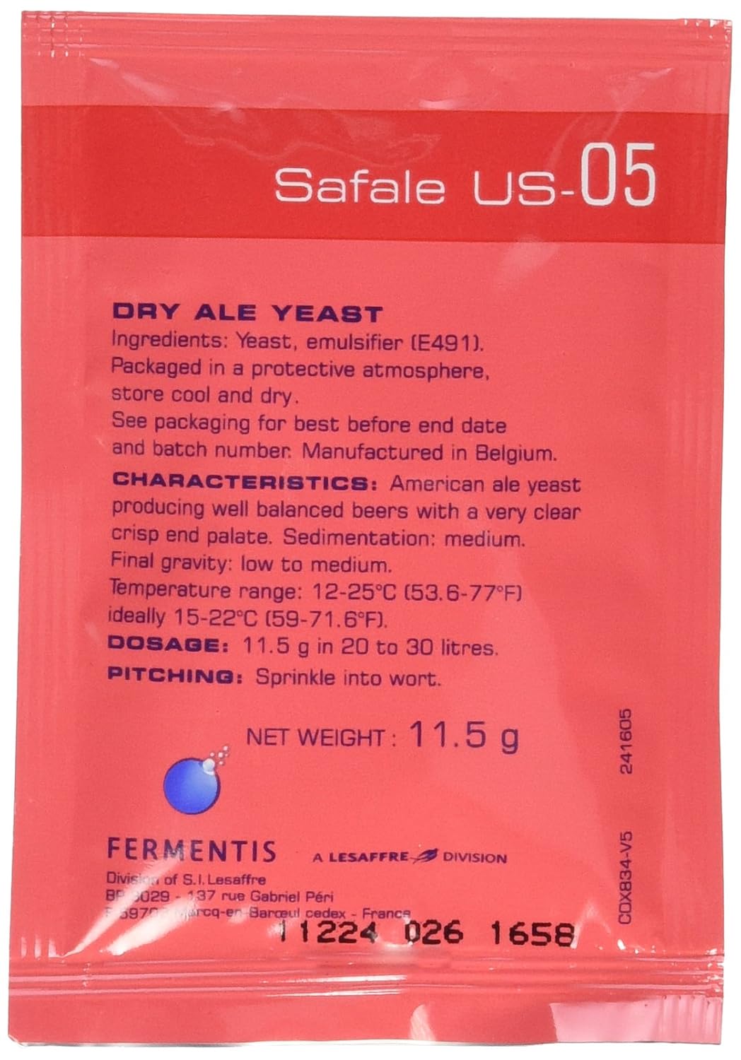32-3DYU-D4E8 Safale US-05 (pack of 3, 11.5g)