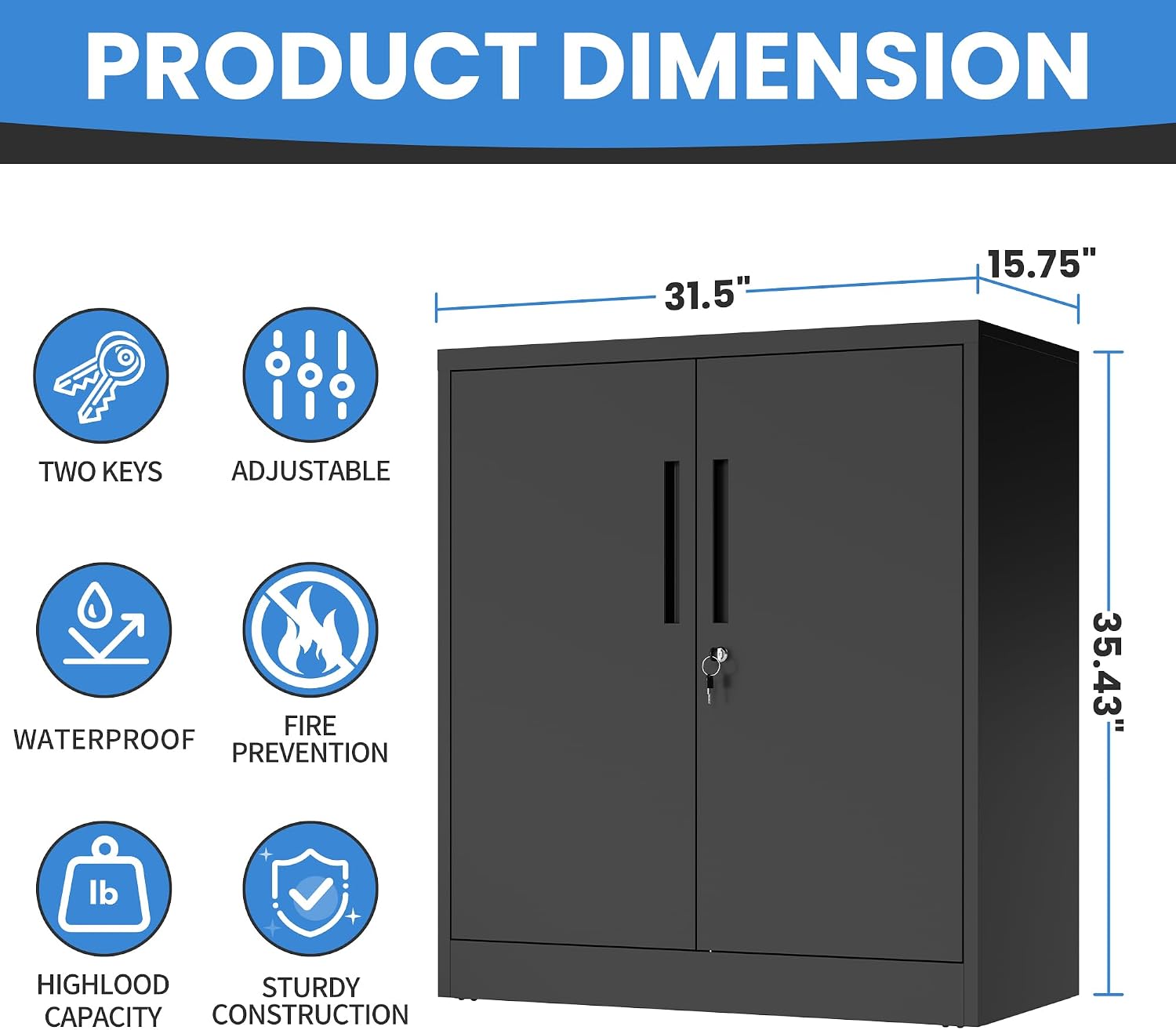 Metal Storage Cabinet for Garage, Tool Cabinet, Utility Cabinet | Wheeled, Rolling Tool Cabinet, 6 Drawers, Top Countertop, Pegboard, Assembly Required, Black