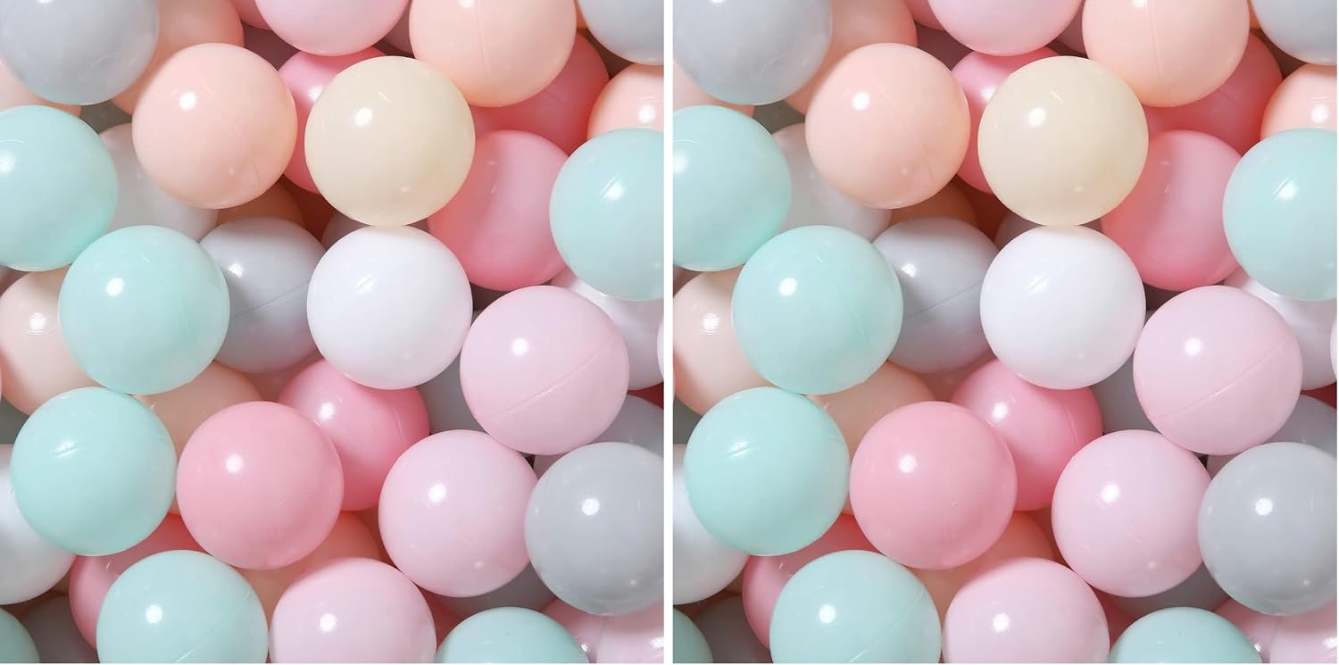 GOGOSO Ball Pit Balls 100 PCS for Toddles, Kids Plastic Balls for Ball Pit, Pool, Pink Party Accessories, Birthday Decoration