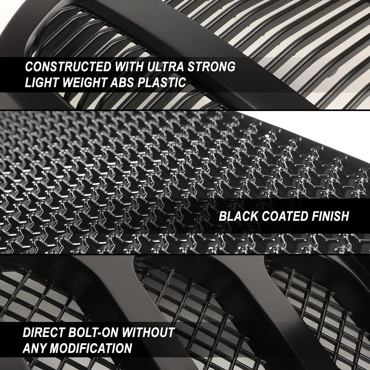 Auto Dynasty Front Bumper Grille Compatible with 1999-2002 Chevy Silverado / 2000-2006 Tahoe Suburban 1500 2500, Badgeless Vertical Style