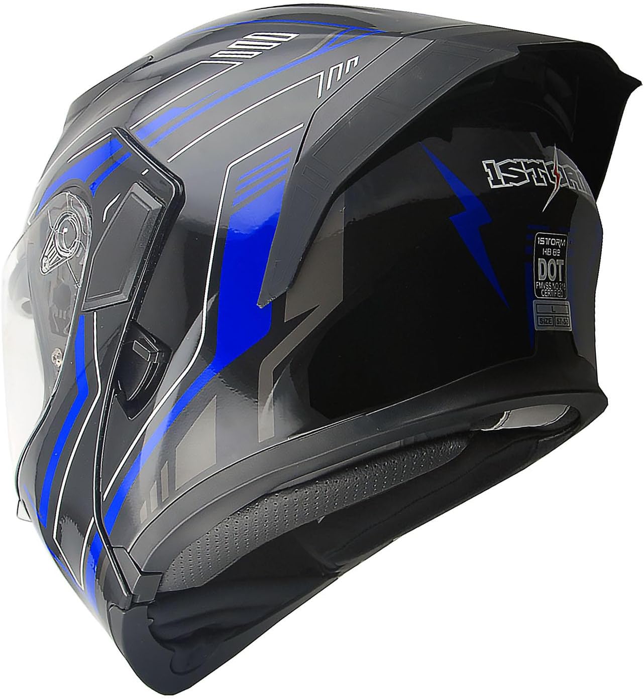 1Storm Motorcycle Modular Full Face Helmet Bike Flip up Dual Visor Sun Shield: HB89 Matt Black