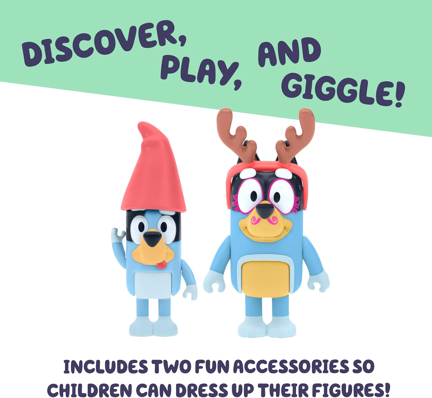 Bluey School Figurine Toys Pack of 4, Articulated Character Toys with Chloe, Rusty, and Calypso Figurines, Small Action Figures for Kids Ages 3+