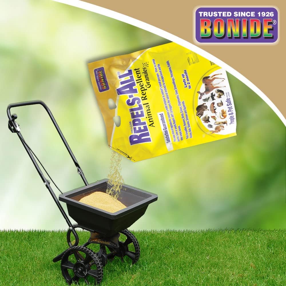 Bonide Repels-All Animal Repellent Granules, 6 lbs. | Ready-to-Use Deer & Rabbit Repellent, Deter Pests from Lawn & Garden