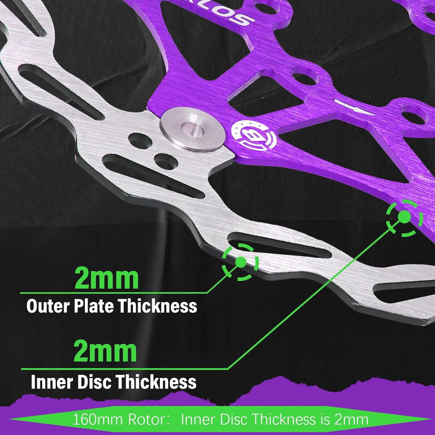 BUCKLOS 160mm 180mm 203mm Floating Disc Brake Rotor, Stainless Steel MTB Brakes Rotors with 6PC Bolts