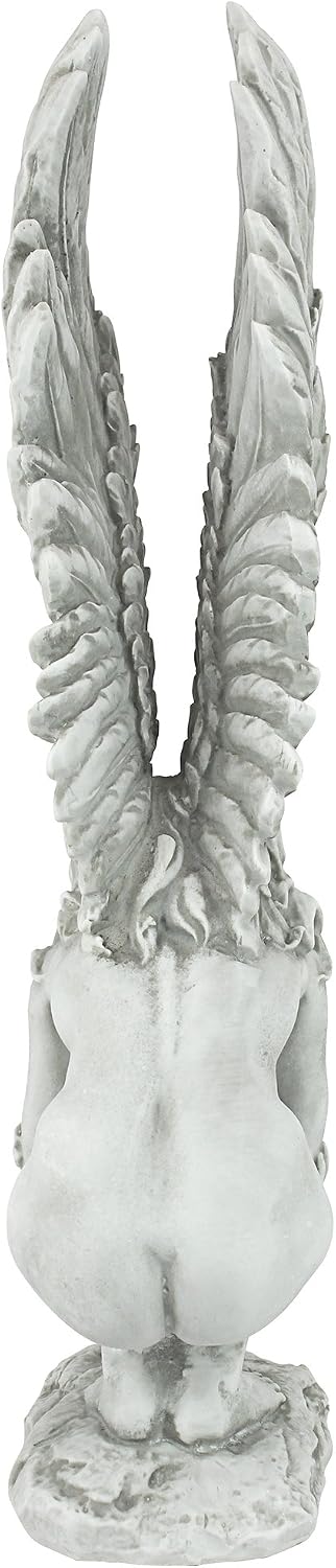 Design Toscano Remembrance and Redemption Angel Religious Indoor/Outdoor Garden Statue, From Base to Top of the Wings Nearly 3 feet tall! Tall, Cast Stone Resin, Antique Stone Finish