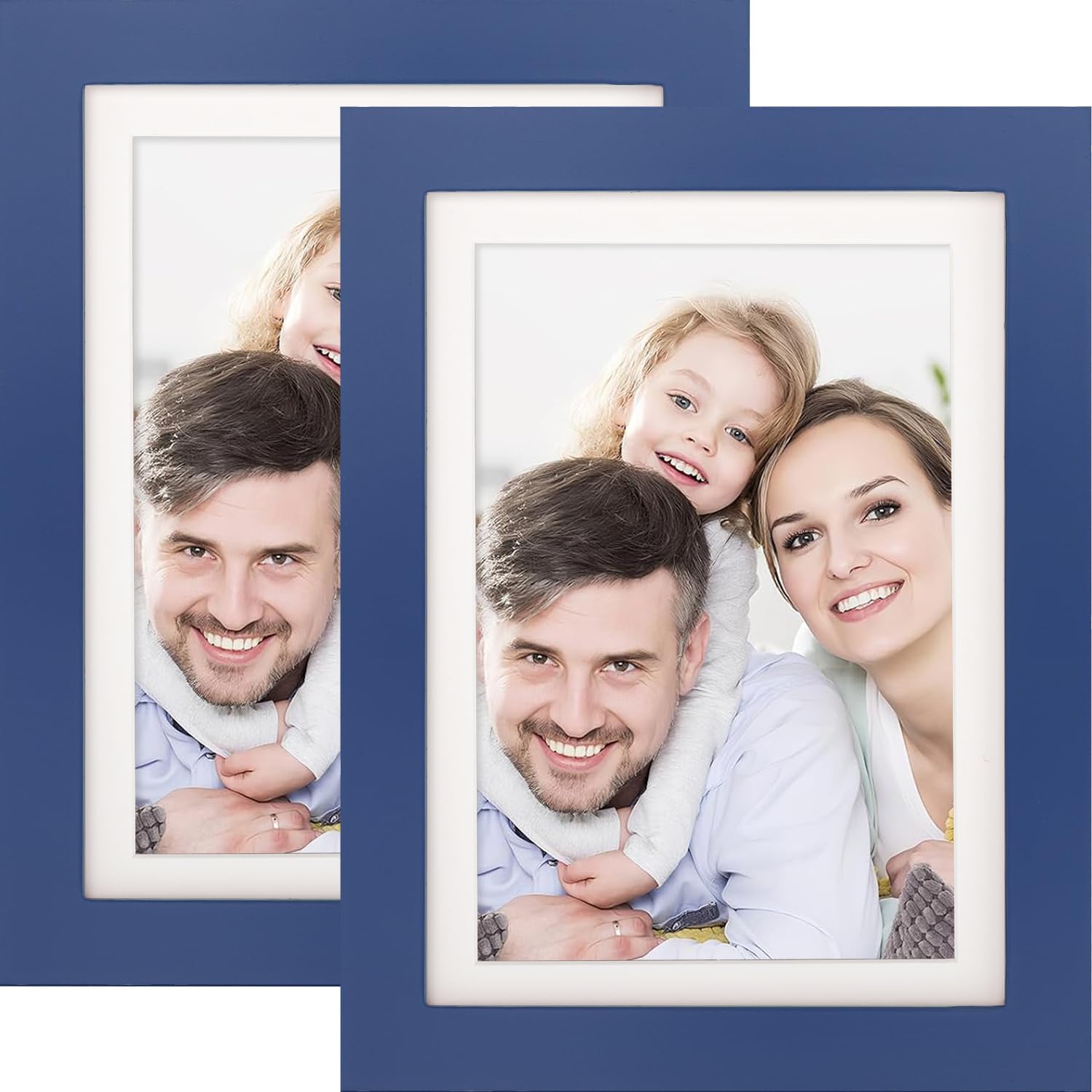 Picture Frames 8x8 2 Pack Made of Solid Wood Black for Wall Mounting and Tabletop Display