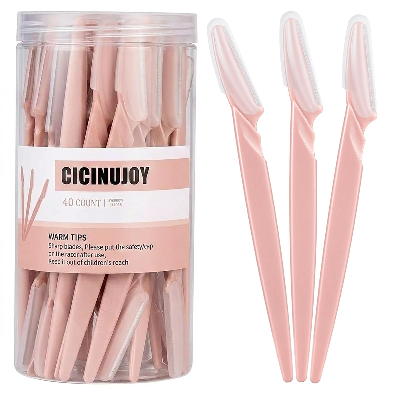 40pcs Dermaplane Razor for Women Face, Stainless Steel Eyebrow Razor