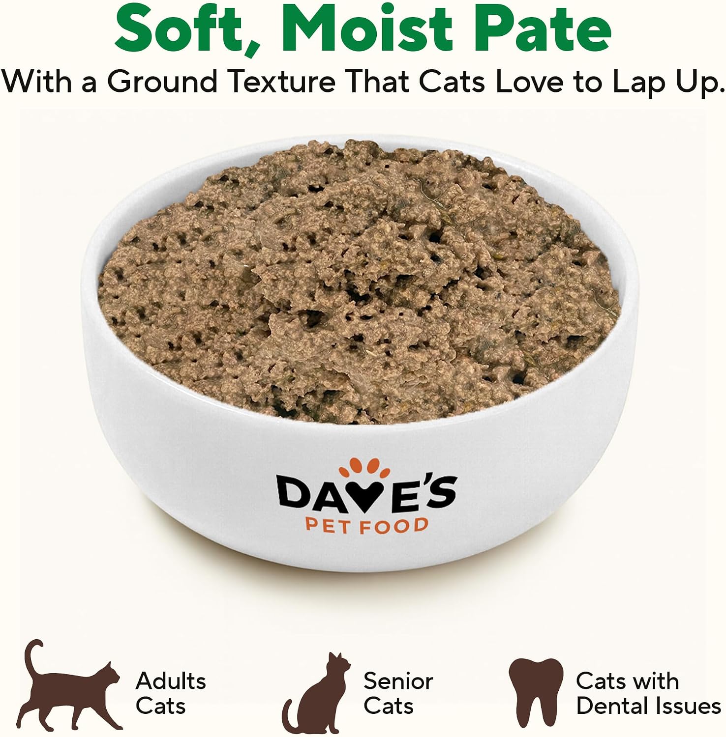 Dave's Pet Food Grain Free Wet Canned Cat Food Pate, Chicken, 12.5 oz, 12pk | Made in USA, Naturally Healthy, Easy to Digest Wheat & Gluten-Free, Use as Topper or Meal, Carrageenan-Free