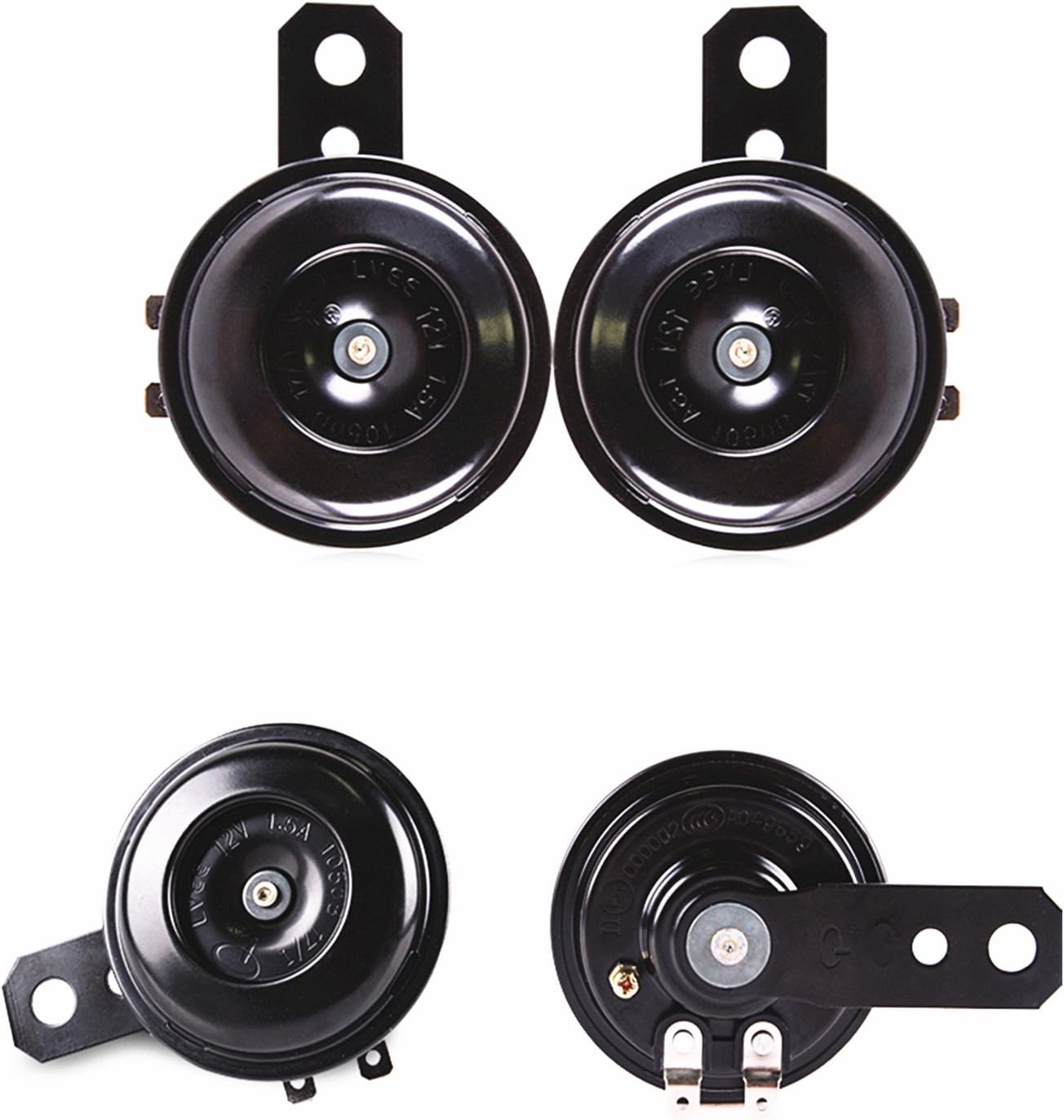 105dB Loud Motorcycle Electric Horn Kit, 12V Waterproof Warning Speaker for Traffic Safety, Universal Replacement for ATV, Dirt Bike