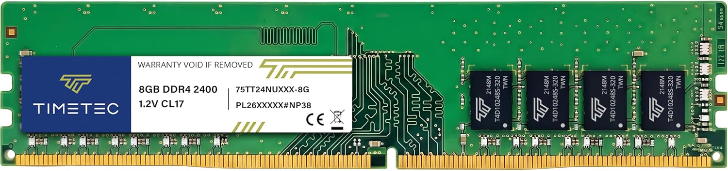 Timetec 16GB DDR4 2400MHz (PC4-2400T) PC4-19200 UDIMM Desktop RAM – 288-Pin 1.2V CL17 Non-ECC Unbuffered DIMM Memory Module Upgrade