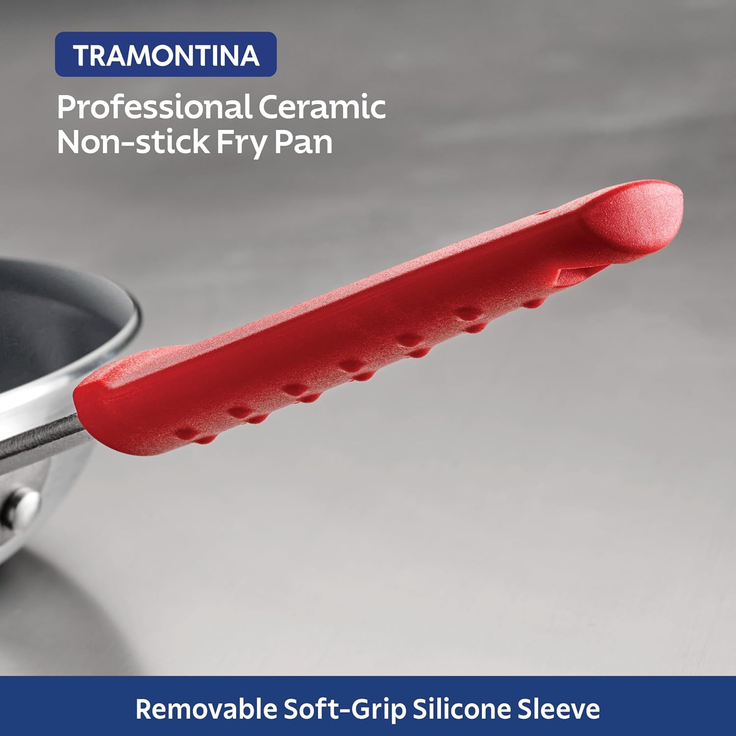 Tramontina Professional 8-Inch Non Stick Small Frying Pan | Heavy-Gauge Aluminum Skillet with Reinforced Nonstick Coating, Red Handle, Dishwasher and Oven Safe, Made in Brazil