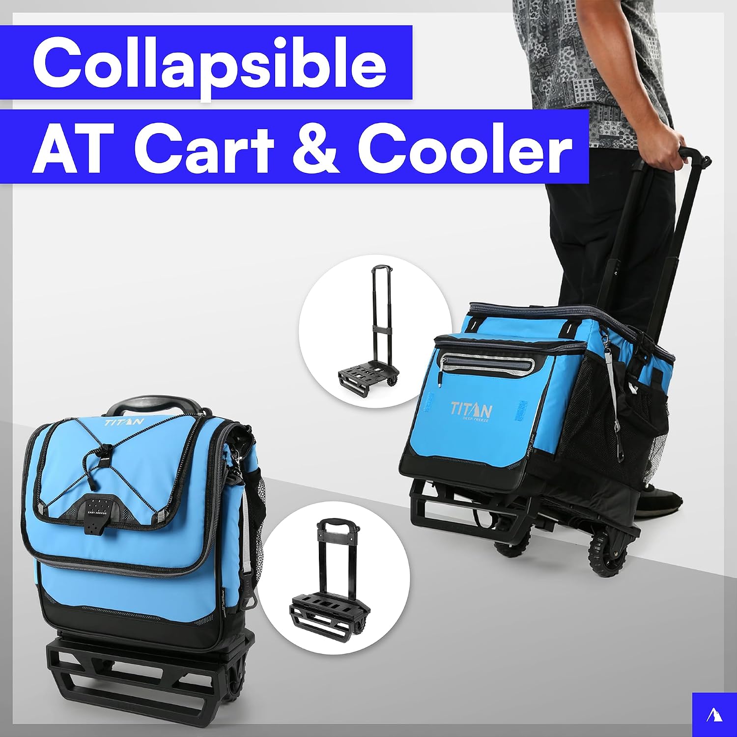 Titan by Arctic Zone Deep Freeze Wheeled Cooler - 60 Can Rolling Cooler with Deep Freeze Insulation and Detachable All-Terrain Cart with Wheels