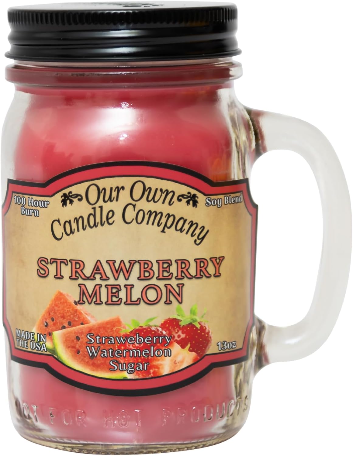 Balsam Pine Scented Mason Jar Candle, Our Own Candle Company, 13 oz | Clean, fresh Balsam-pine-tree scent; soy blend wax; lead-free wick with patented straightener; long lasting