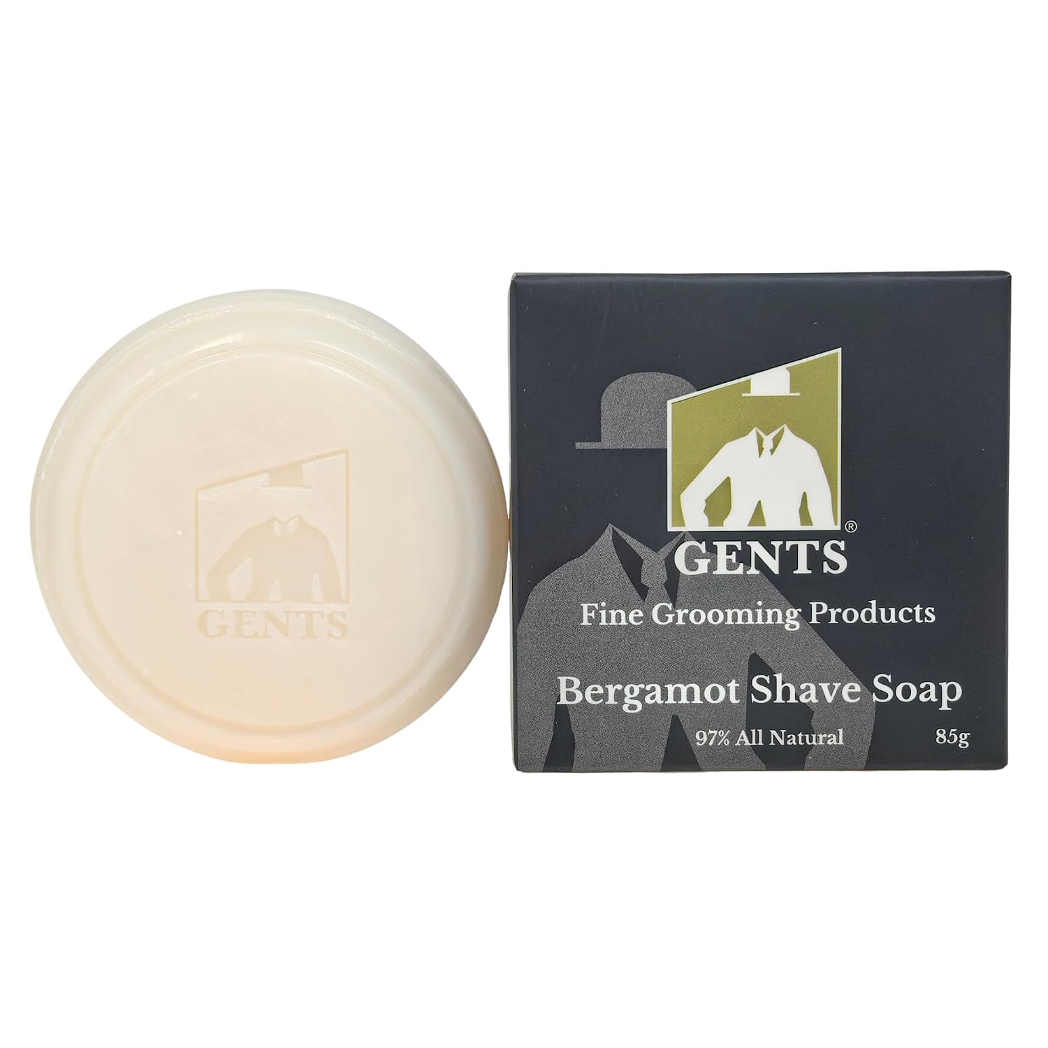 GENTS Men’s Shave Soap, 97% Natural Cedar Pine Scent, Rich Lather Wet Shaving, Traditional Shaving Soap for Men, 3oz Puck