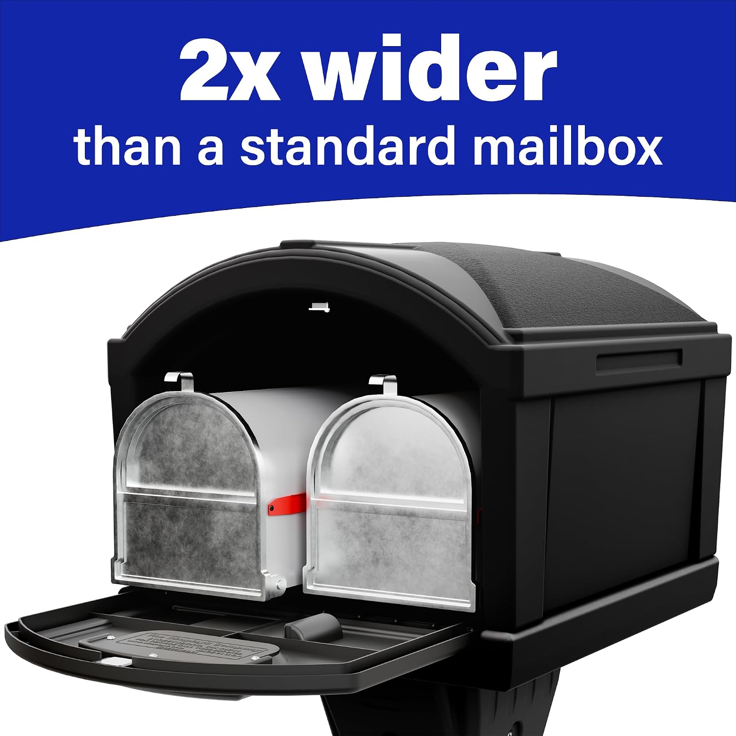 Simplay3 Rustic Home Plastic Residential Cabin Mailbox & Post Mount Combo Kit with 2 Access Doors - Sandstone, Made in USA