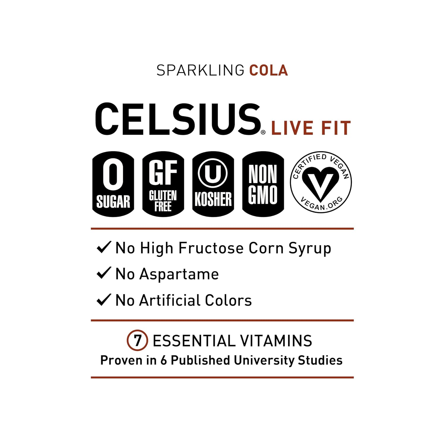 CELSIUS Sparkling Cola, Sugar Free Energy Drink, 12 Fl Oz (Pack of 12)