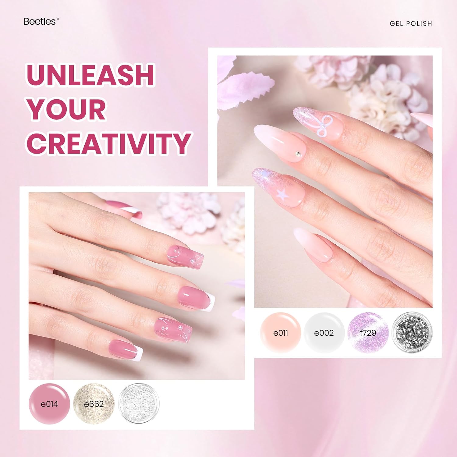 Beetles Gel Nail Polish Set with Base Glossy Matte Top Coat Macaron Gel