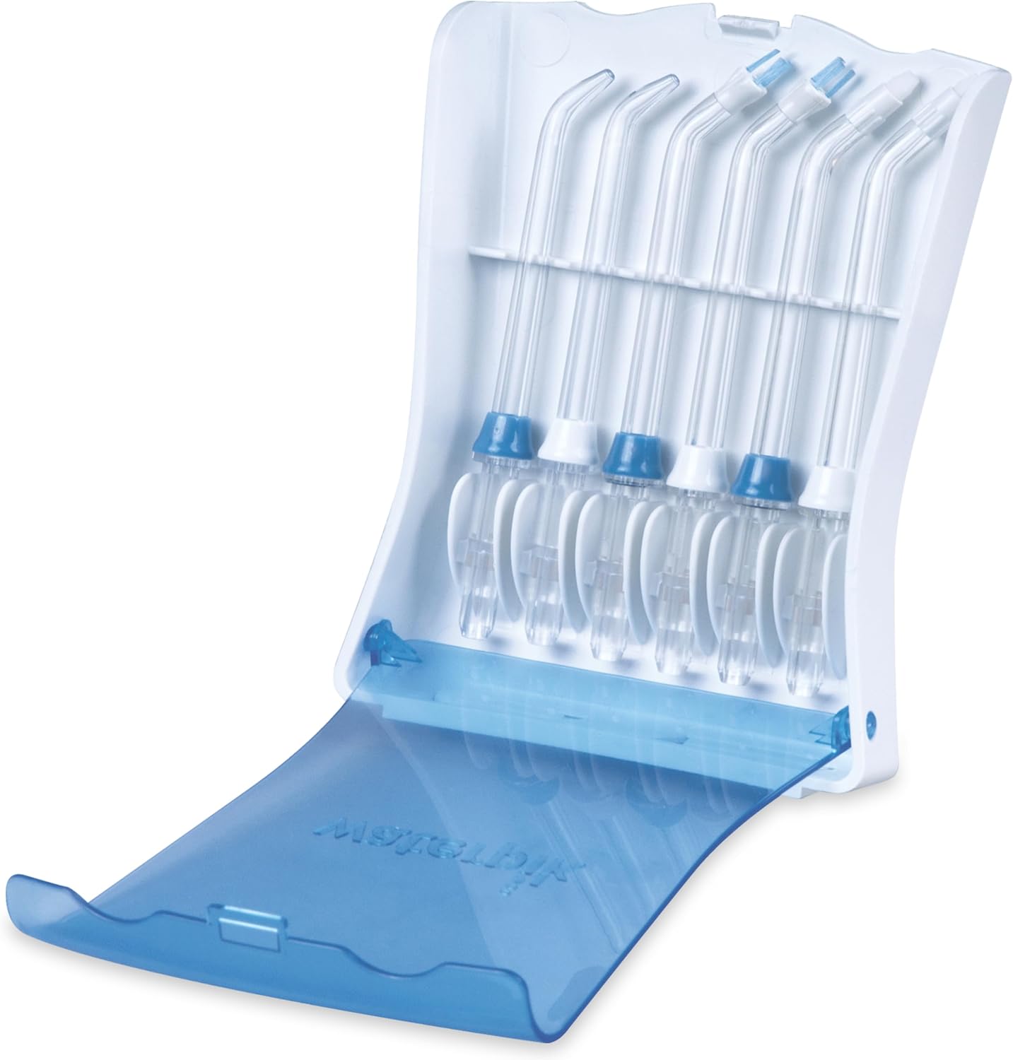 Waterpik 6 Replacement Tips with Case for Hygienic Storage & Travel TS-100E | Genuine Waterpik Brand, Includes 2 Precision, 2 Orthodontic, 2 Plaque Seeker Water Flosser Tip Refill Heads Nozzles