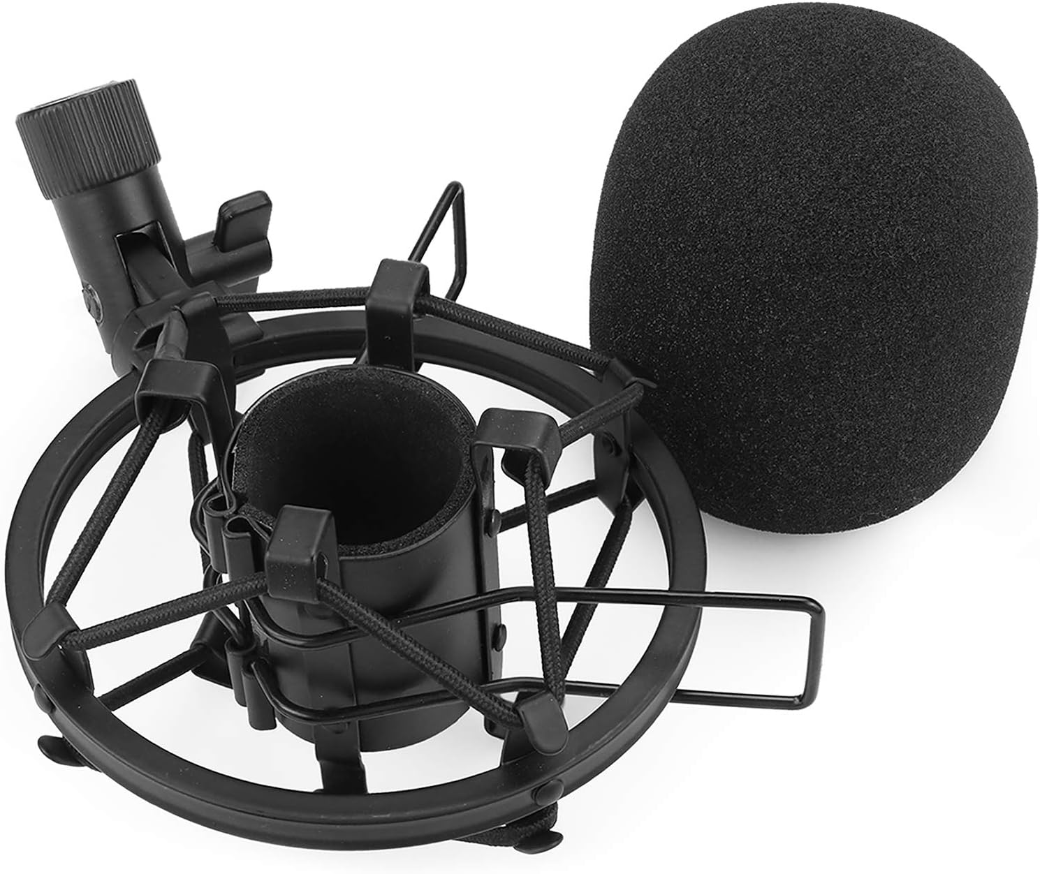 SUNMON SM58 Microphone Shock Mount Holder for Reduces Vibration and Noise, Suitable for Shure SM58-LC, SM58-CN Cardioid Dynamic Vocal Mic