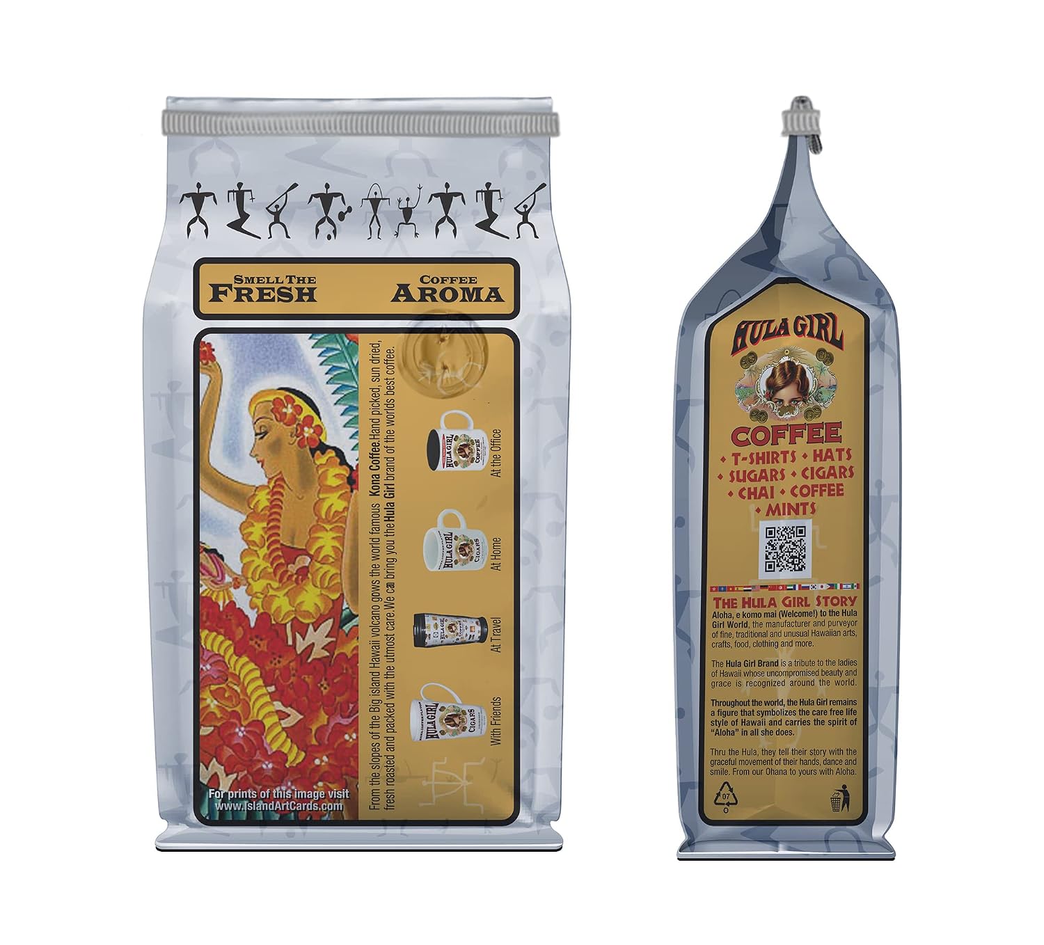 Hula Girl 10% Kona Ground Coffee, Grown in Hawaii, Hand Picked, Sun Dried, Fresh Roasted and Packed in Hawaii for 30 years, 7 Ounce